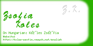 zsofia koles business card